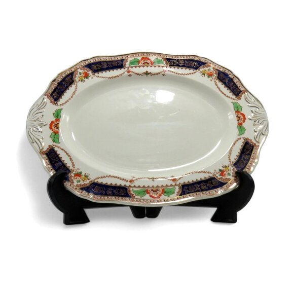 ROYAL CALEDONIA Oval Platter Colourful Imari Style 1930s Vintage 11" England - Picture 1 of 8